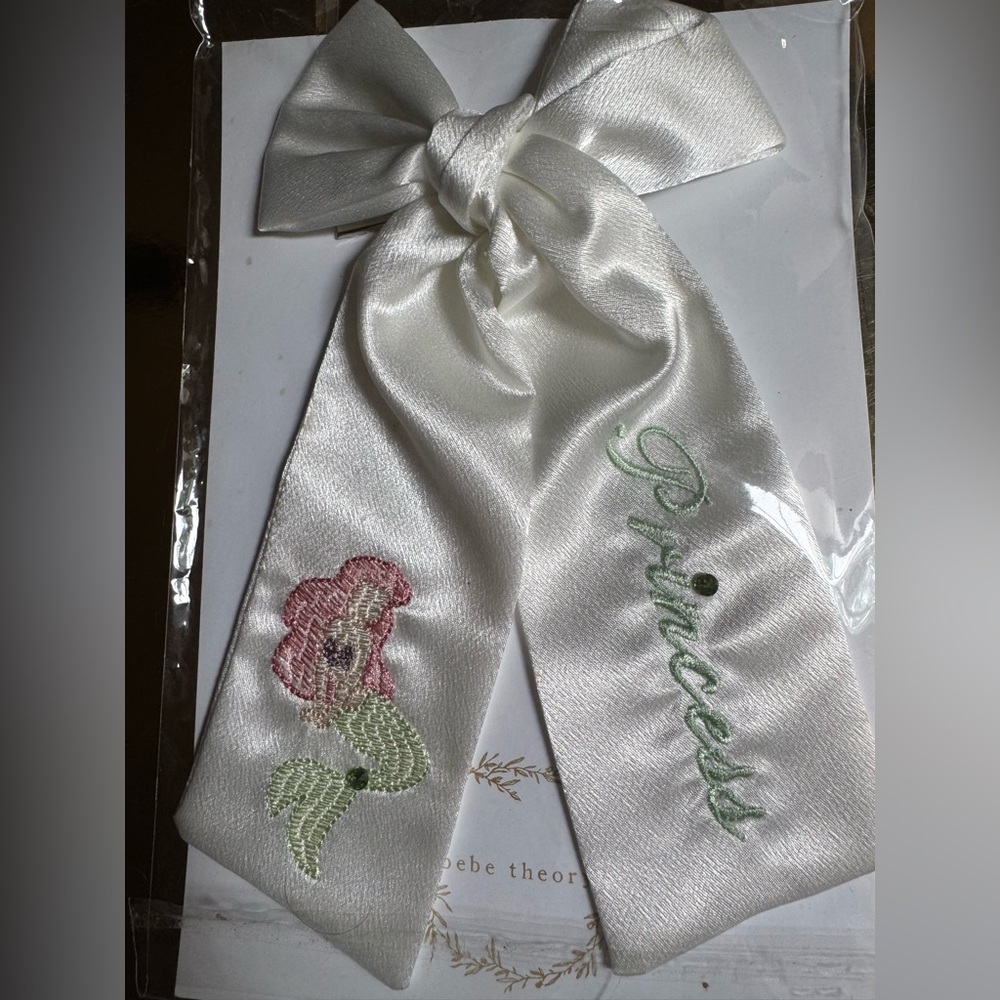 White Satin Princess Hair Bow